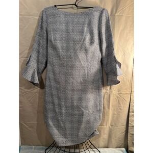 Karl Lagerfeld Paris Tweed Sheath Dress 3/4 Sleeve Boat Neck Women's Size 6